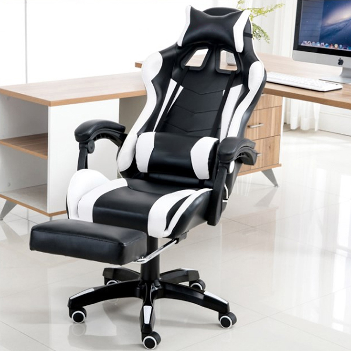 Ghế Game Bọc Da Cao Cấp Có Ngả Lưng Duỗi Chân Ghế Game Bọc Da Cao Cấp Có Ngả Lưng Duỗi Chân