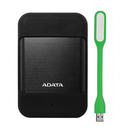 Ổ cứng di động 1TB/USB 3.0  chống sốc, chống nước ADATA HD700 (Đen) – Hàng Chính Hãng + Tặng Đèn Led