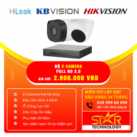 Trọn gói Bộ 2 Camera HIKVISION FULL HD 2.0MP