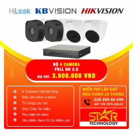 Trọn gói Bộ 4 Camera KBVISION FULL HD 2.0MP