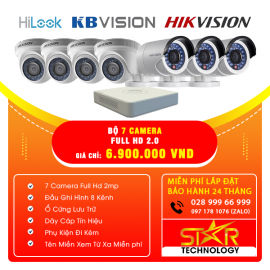 Trọn gói Bộ 7 Camera HIKVISION FULL HD 2.0MP