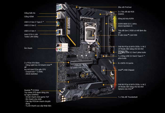Mainboard Asus TUF Gaming Z490-PLUS