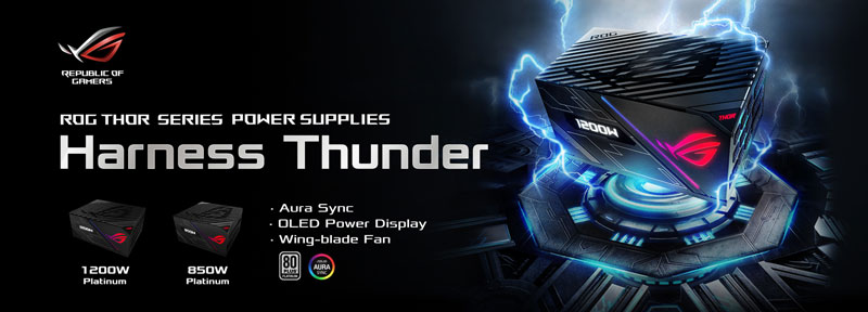Nguồn Asus ROG Thor 850W RGB 80 Plus Platinum