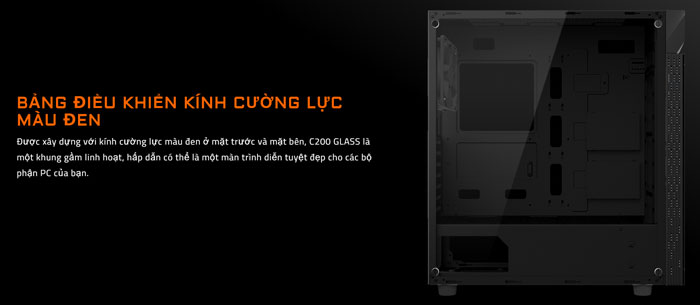 Thùng máy Case Gigabyte Aorus C200 Glass Mid Tower (GB-C200G)