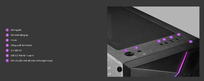 Thùng máy Case MSI MAG VAMPIRIC 100R Mid Tower