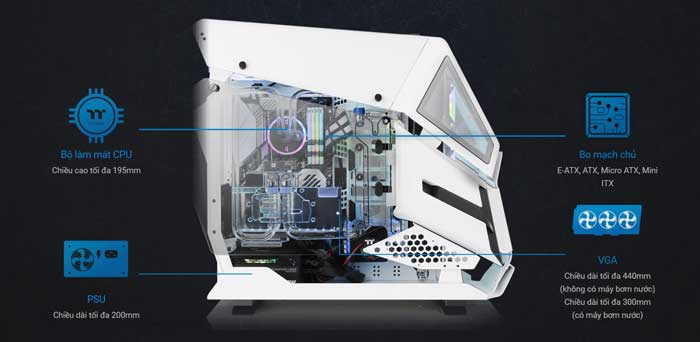 Thùng máy Case Thermaltake AH T600 Snow Full Tower Chassis (Trắng) (CA-1Q4-00M6WN-00)