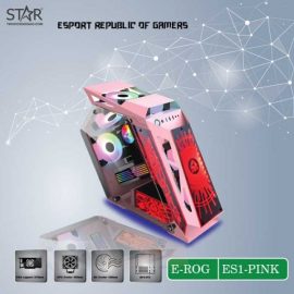 Thùng máy Case VSP ESPORT ROG ES1 Gaming (No Fan) (Hồng)