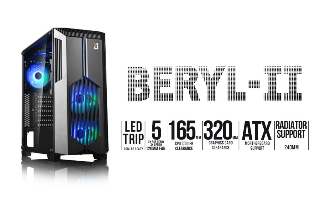 Thùng máy Case Jetek Game Beryl-II Black (No Fan)