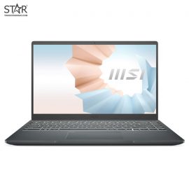 Laptop MSI Modern 14 B11M-073VN: i7 1165G7, Intel Iris Xe Graphics, Ram 8G, SSD M.2 NVMe 512G, Win10, Led Keyboard, 14.0”FHD IPS (Carbon gray)