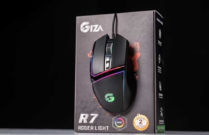 Chuột VSPTech Giza R7 Roger Light RGB Gaming (Đen)