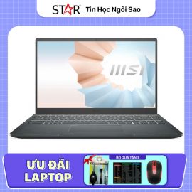 Laptop MSI Modern 14 B11MOU-851VN: i3 1115G4, Intel UHD Graphics, Ram 8G, SSD NVMe 256G, Win10, Led Keyboard, 14.0”FHD IPS (Grey)