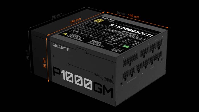 Nguồn Gigabyte GP-P1000GM 1000W 80 Plus Gold Full Modular