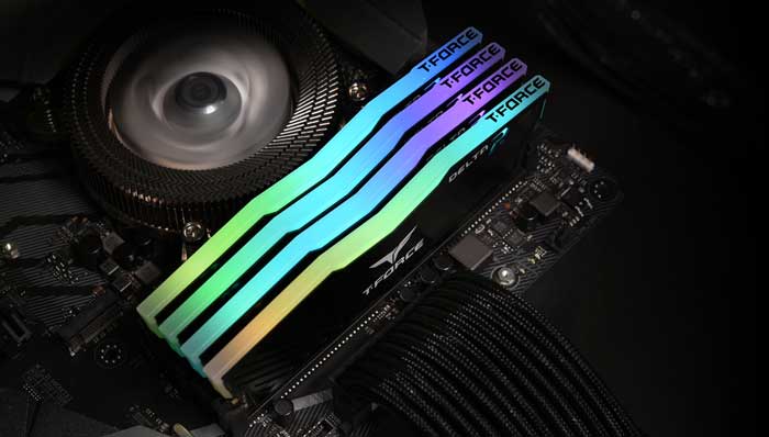 Ram DDR4 Team 16G/3200 T-FORCE Delta RGB (2x 8GB) (TF3D416G3200HC16CDC01) (Đen)