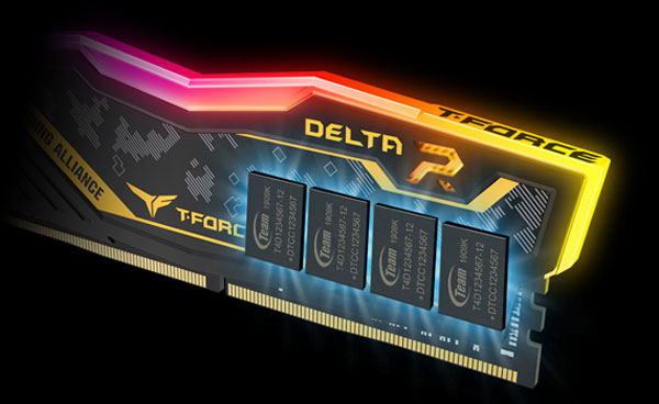 Ram DDR4 Team 32G/3200 T-Force Delta TUF Gaming Alliance (2x 16GB) (TF9D416G3200HC16CBK)