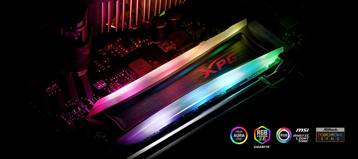 SSD 256G Adata XPG Spectrix S40G M.2 NVMe PCIe Gen3x4 RGB (AS40G-256GT-C)