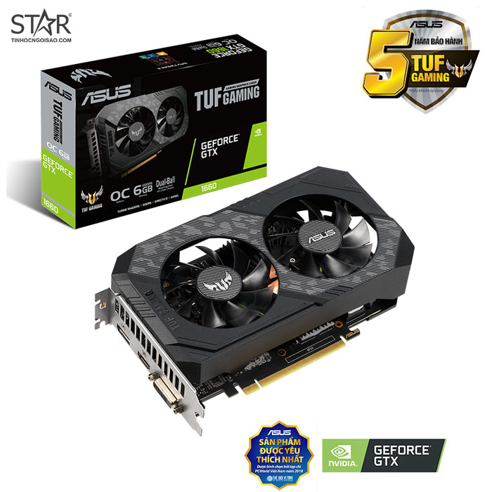 VGA Asus GTX 1660 6G GDDR5 TUF Gaming OC (TUF-GTX1660-O6G-GAMING) VGA Asus GTX 1660 6G GDDR5 TUF Gaming OC (TUF-GTX1660-O6G-GAMING)