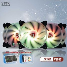 Fan Case VSP V209C ARGB 12cm Pack 5 Fan (Hub + Remote)