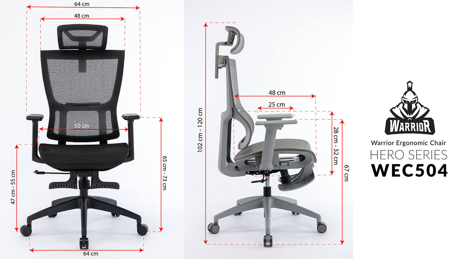 Ghế công thái học Warrior Ergonomic Hero Series WEC504