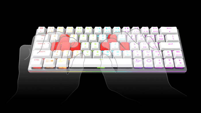Cooler Master SK622 Silver White Low Profile Red Switch RGB TKL Wireless