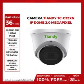 Camera TIANDY TC-C32XN IP Dome Hồng Ngoại 2.0 MP (I3W/E/Y/2.8mm/V4.2)