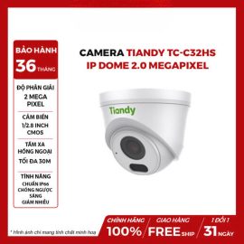 Camera TIANDY TC-C32HS IP Dome Hồng Ngoại 2.0 MP (I3/E/Y/C/SD/2.8mm/V4.2)