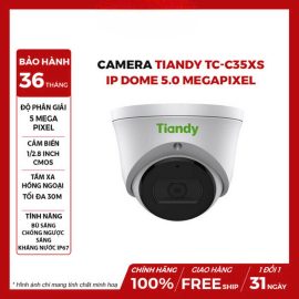 Camera TIANDY TC-C35XS IP Dome Hồng Ngoại 5.0 MP (I3W/E/Y/S/2.8mm/V5.0)