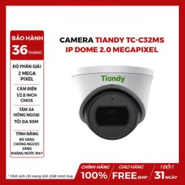 Camera TIANDY TC-C32MS IP Dome Hồng Ngoại 2.0 MP (I3/A/E/Y/M/C/H/2.7-13.5mm/V4.0)